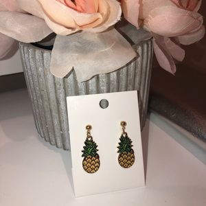 Pineapple Earrings with free jewelry bag